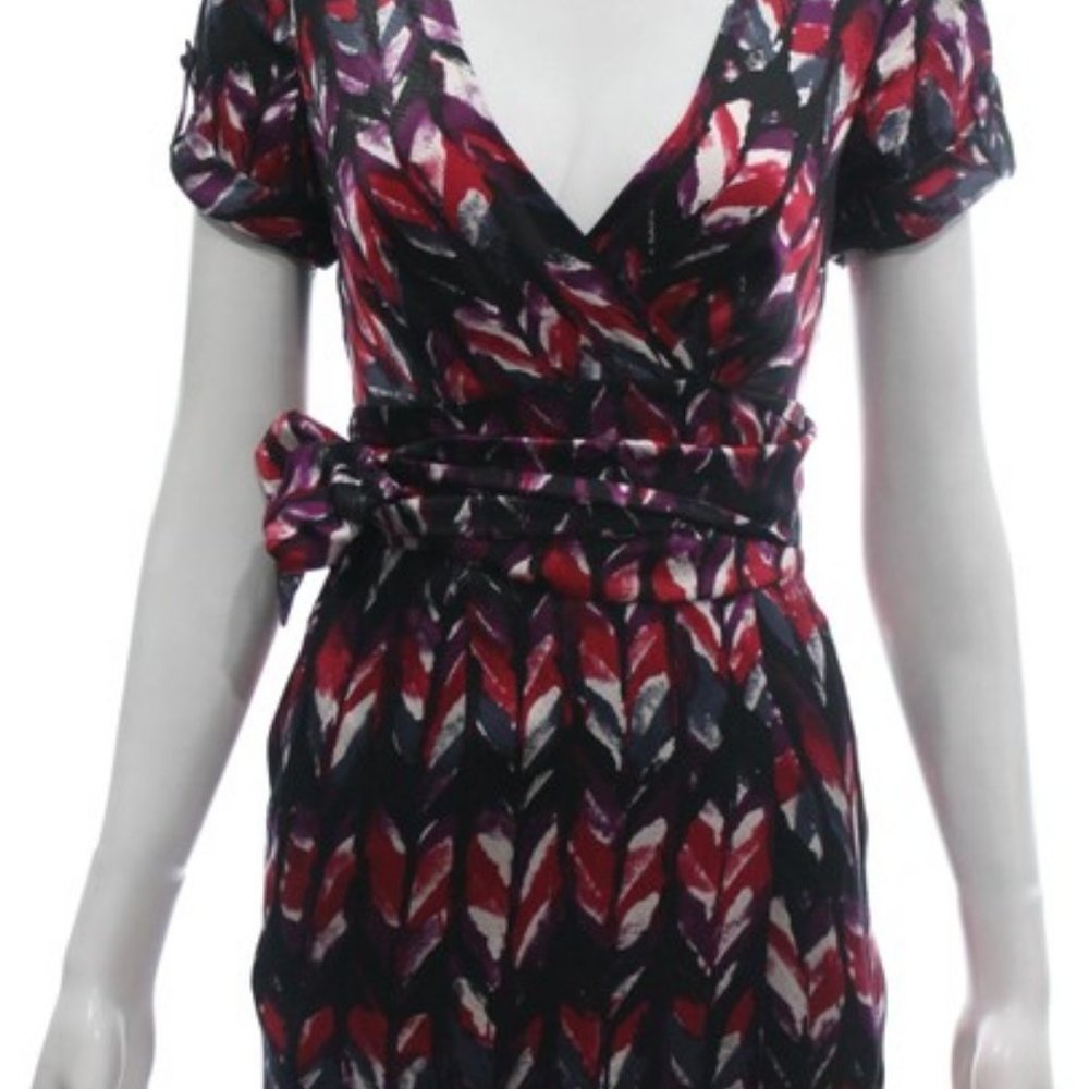 A|X Armani Exchange Purple Silk Sleeved Wrap Mini